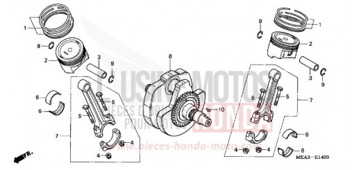 VILEBREQUIN/PISTON VTX1300S3 de 2003